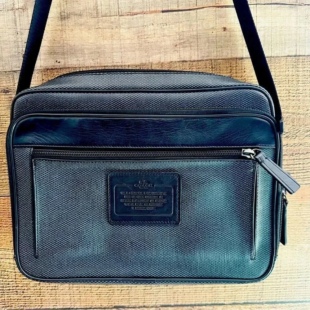 Coach Heritage Check Flight Case Crossbody Bag